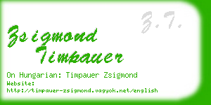 zsigmond timpauer business card